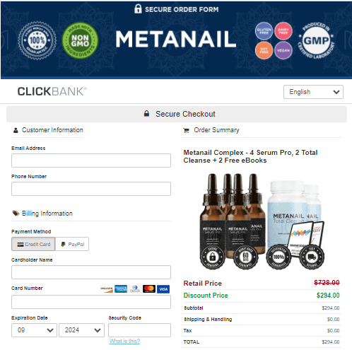 Metanail Complex - Checkout Page